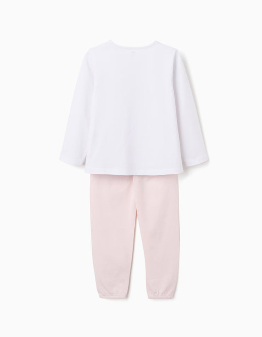 Long sleeve pyjamas with Super Power Girls print for girls  light pink