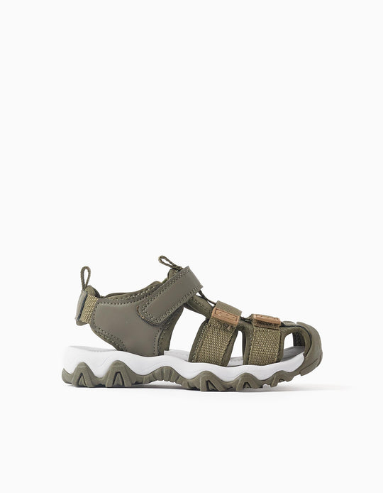 Superlight Fisherman Sandals With Non-Slip Sole For Boys, Dark Green