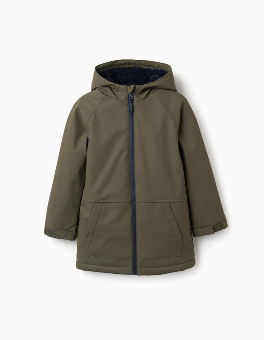 Rubber Parka For Boys, Dark Green