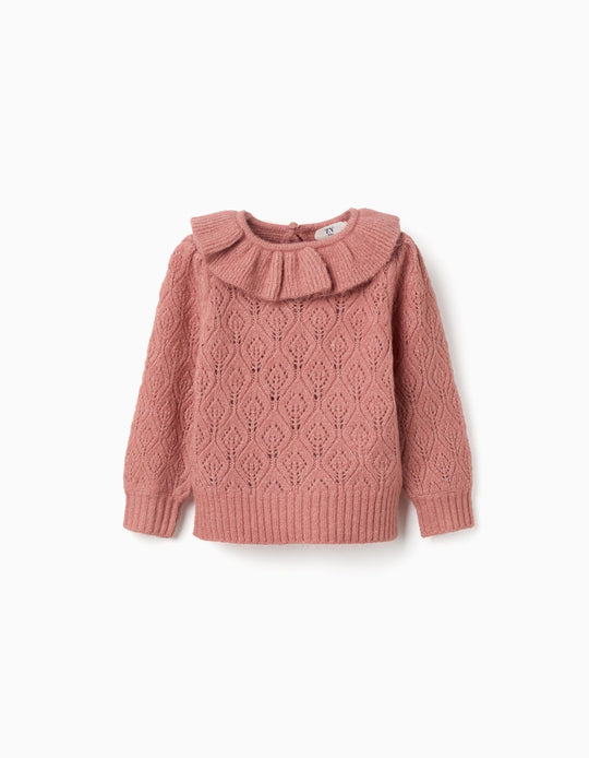 Knit Sweatshirt For Baby Girls, Pink