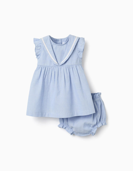 Cotton SleeveleDre+ Bloomers For Newborn Girls Light Blue