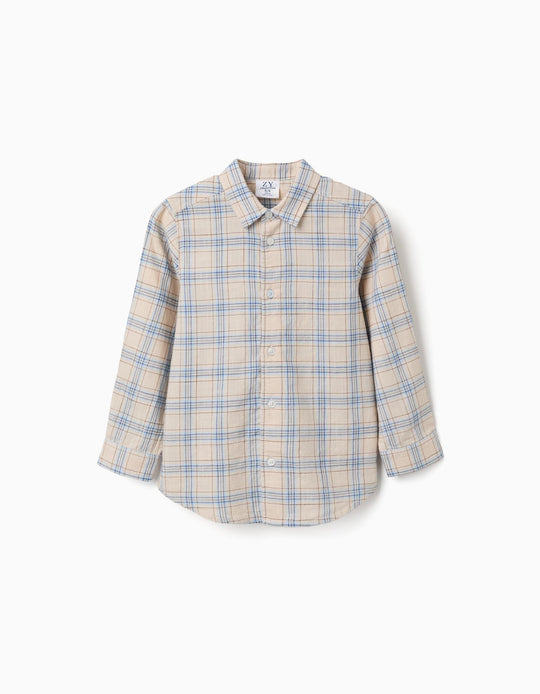 Shirt Ls  Cotton, Light Grey