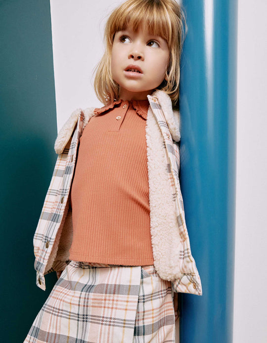 Twill Skort For Girls, White