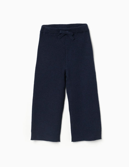 Pants Knit Wide, Dark Blue