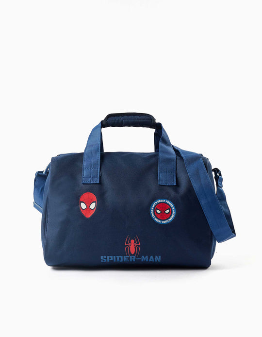 Sports Bag With Spider-man Prints For Boys, Dark Blue