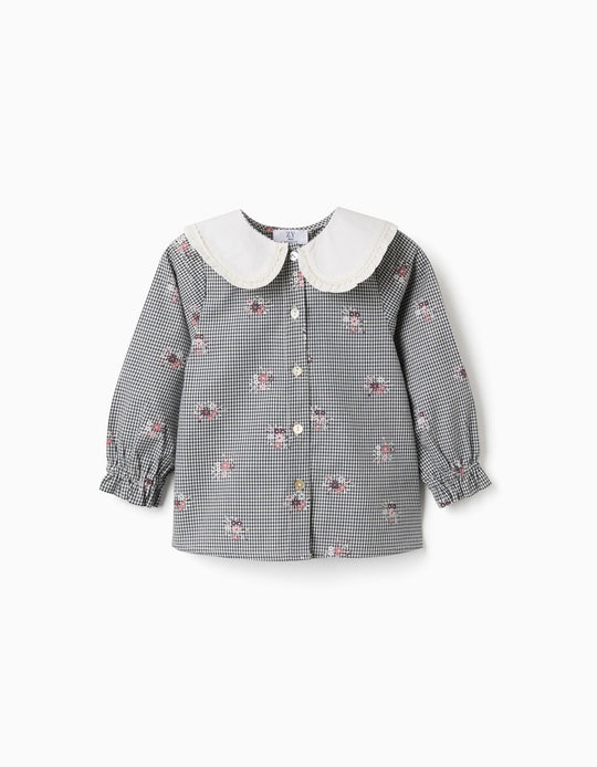 Ls Shirt Vichy Aop, Dark Blue