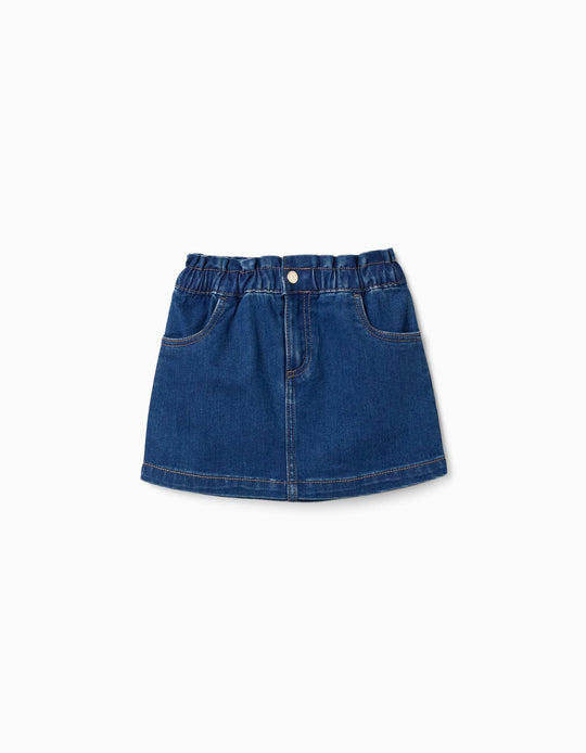 Denim Skirt With 4 Pockets For Girls, Dark Blue