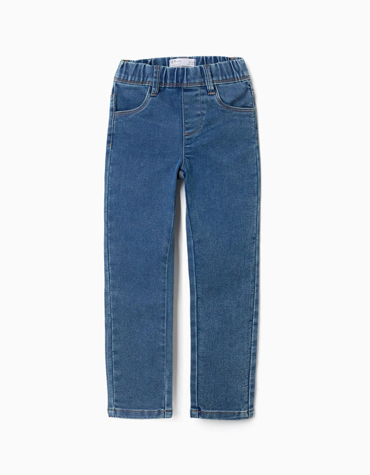 Jeggings With 4 Pockets For Girls, Blue