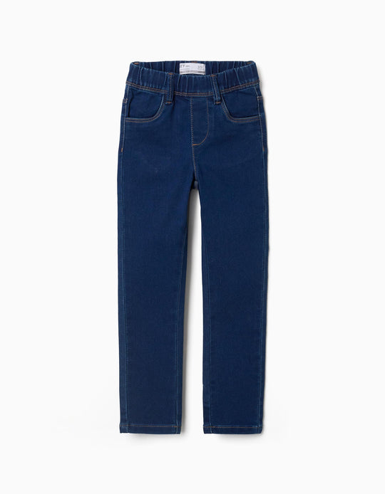 Jeggings With 4 Pockets For Girls, Dark Blue
