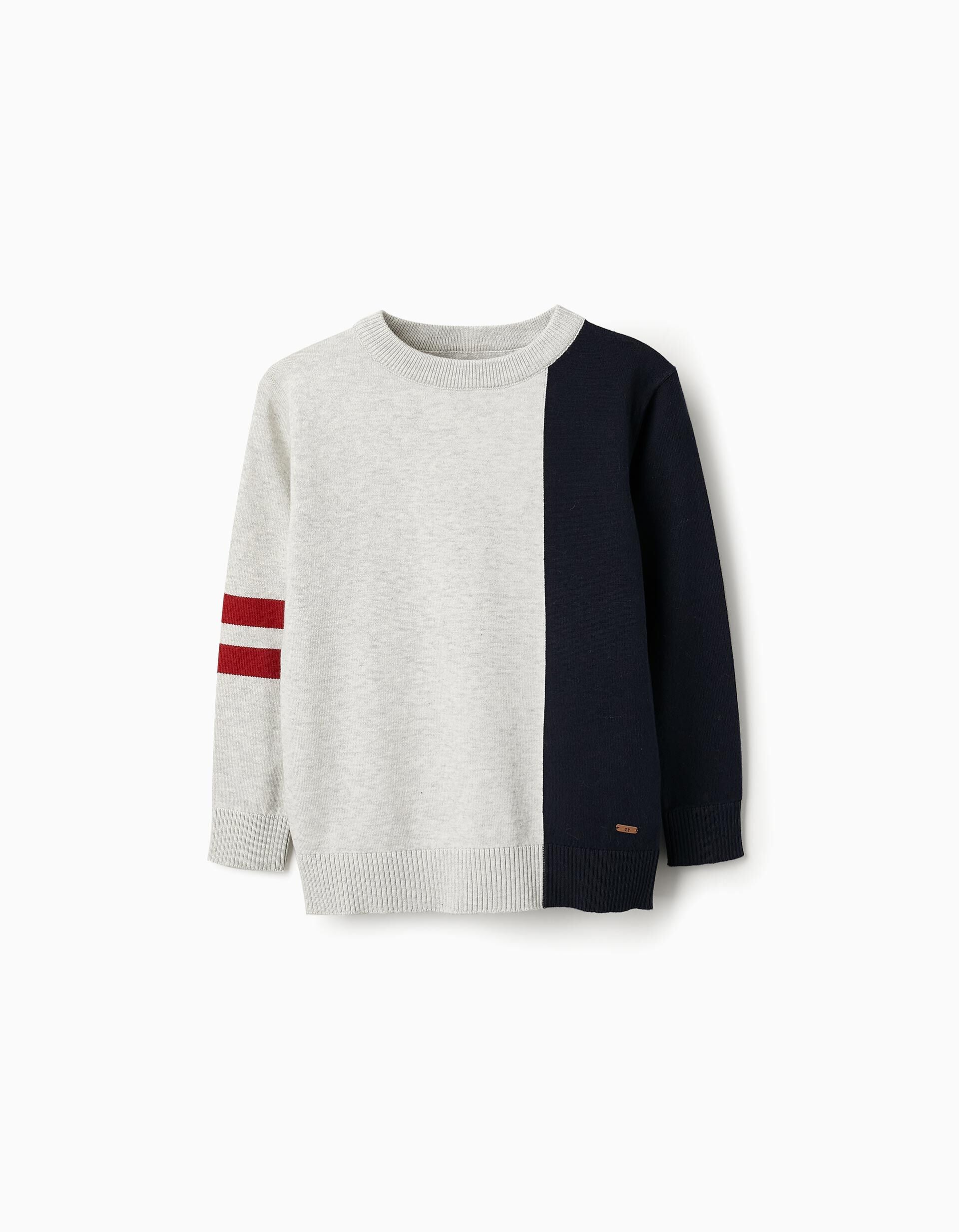 Fine Jumper for Boys Grey/Dark Blue | Saudi Arabia