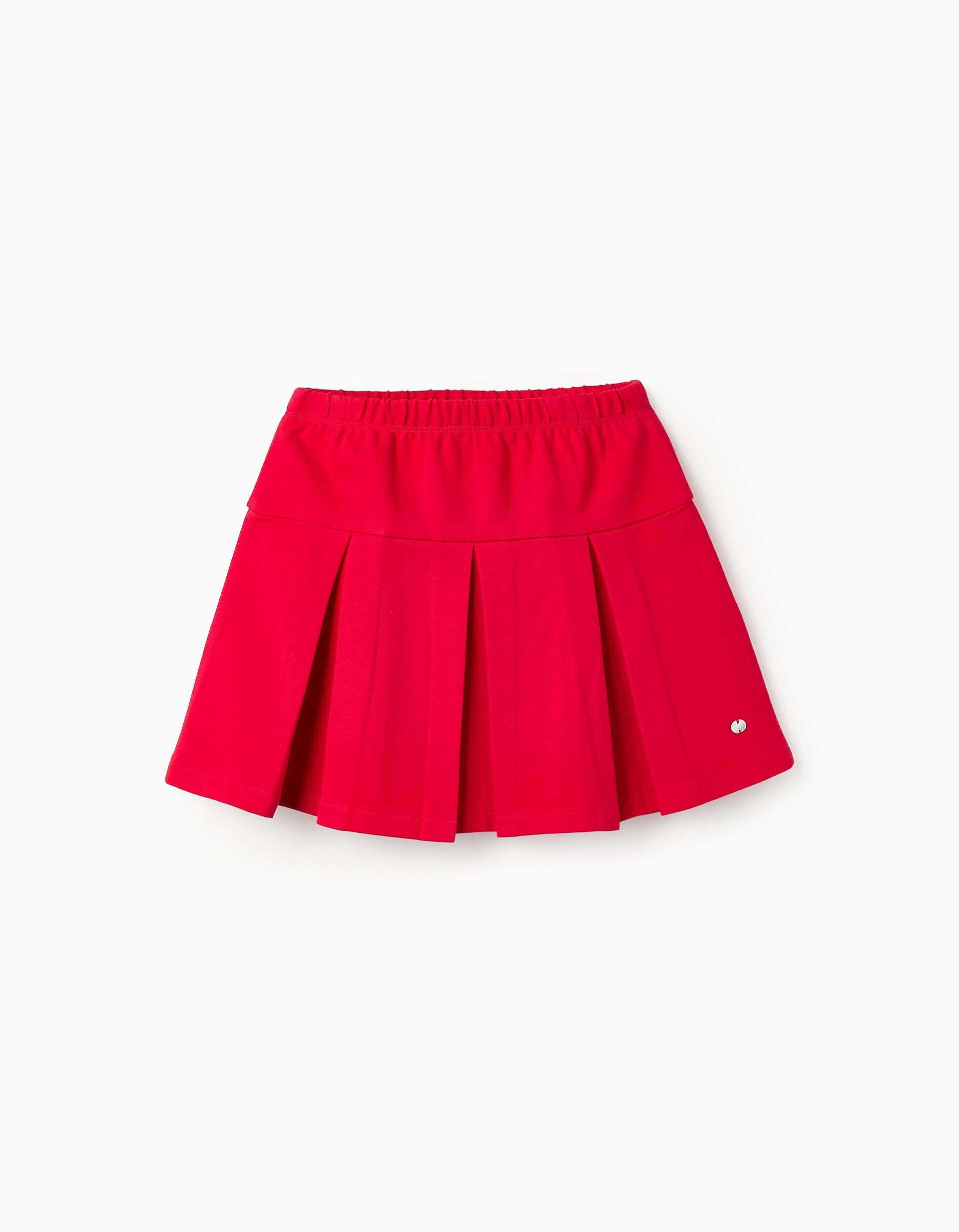 Ponte Roma Pleated Skirt for Girls Red | Saudi Arabia