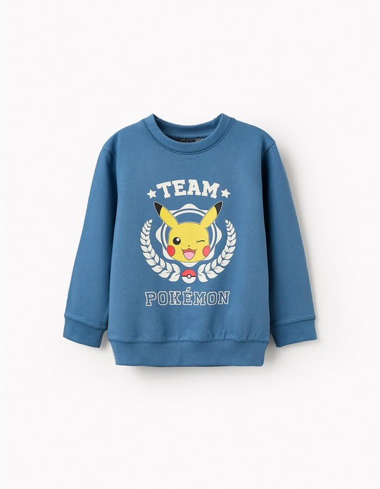 Cotton Sweatshirt for Boys 'Team Pokémon', Blue