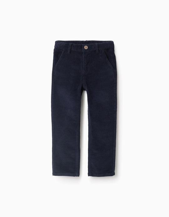 Corduroy Trousers for Boys 'Slim', Dark Blue