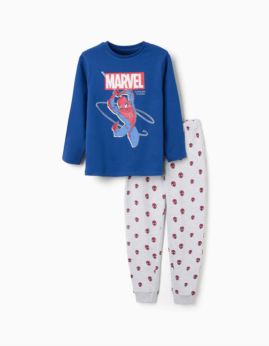 Long sleeve glow-in-the-dark pyjamas with Spider-Man for boys  blue/grey