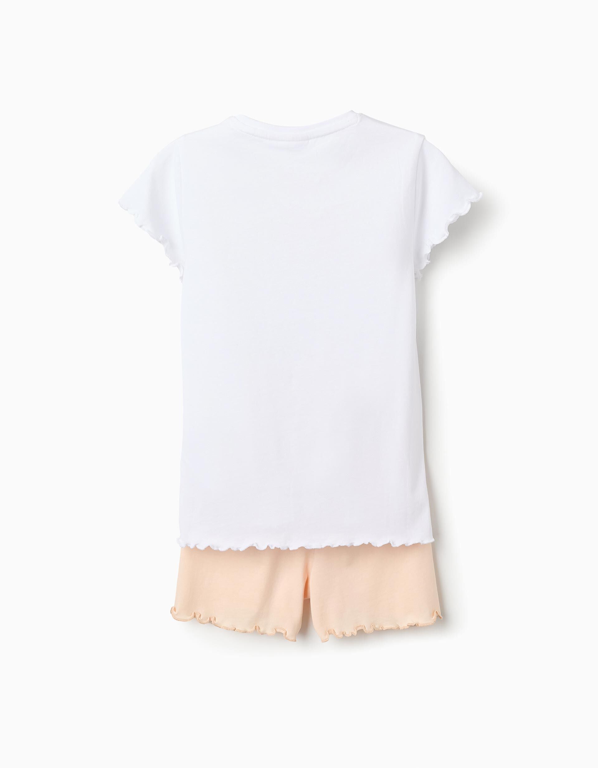 Cotton Pyjama for Girls 'Garfield' White/Coral | Saudi Arabia