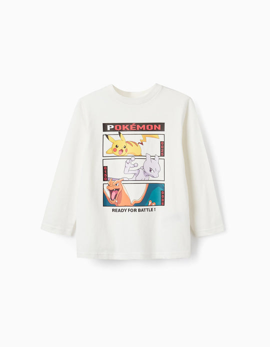 Long Sleeve T-Shirt for Boys 'Pokémon', White