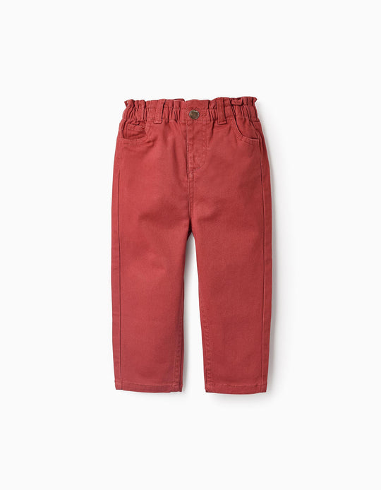 بنطلون تويل باللون الأحمر الغامق