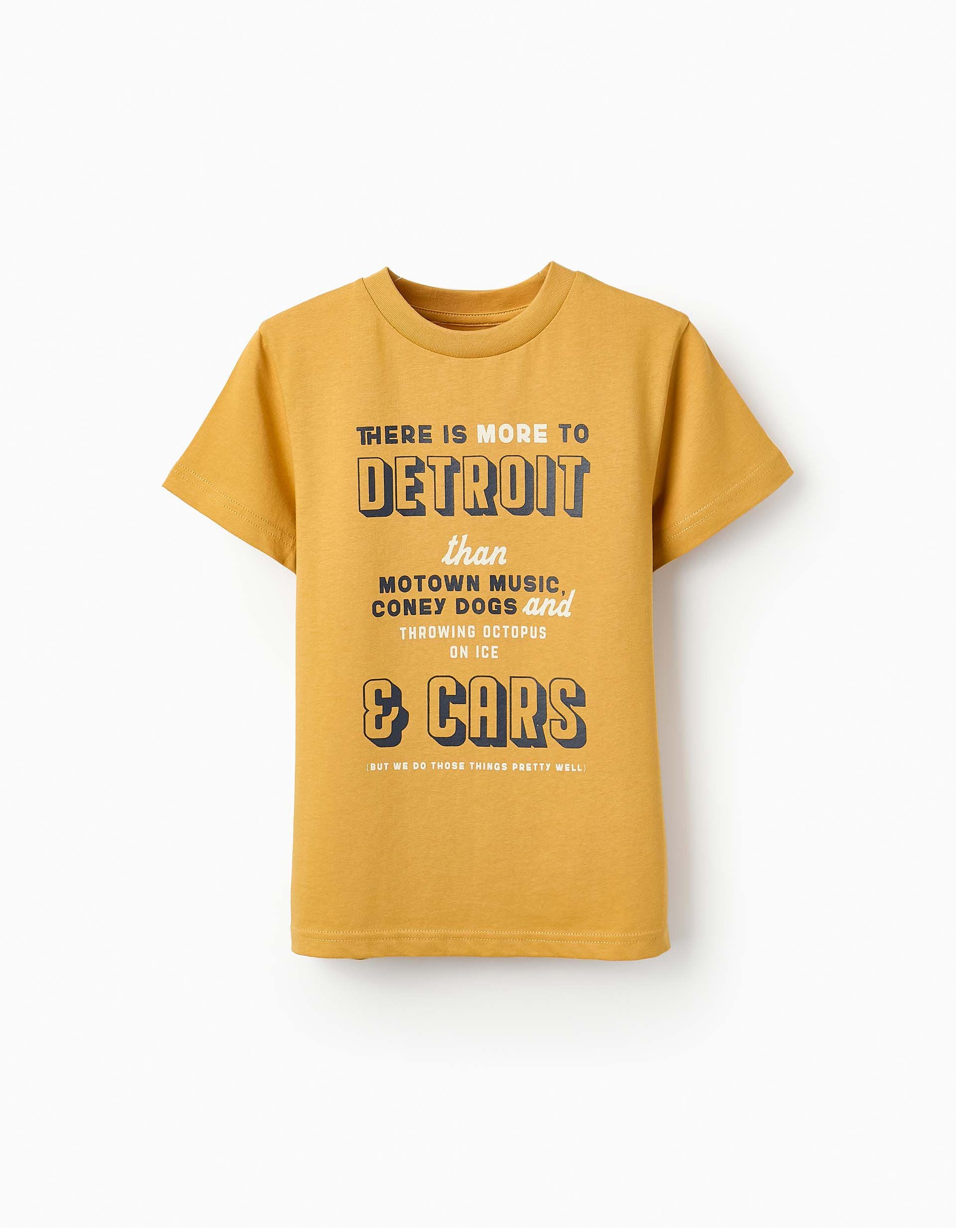 Cotton T-shirt for Boys 'Detroit' Yellow | Saudi Arabia