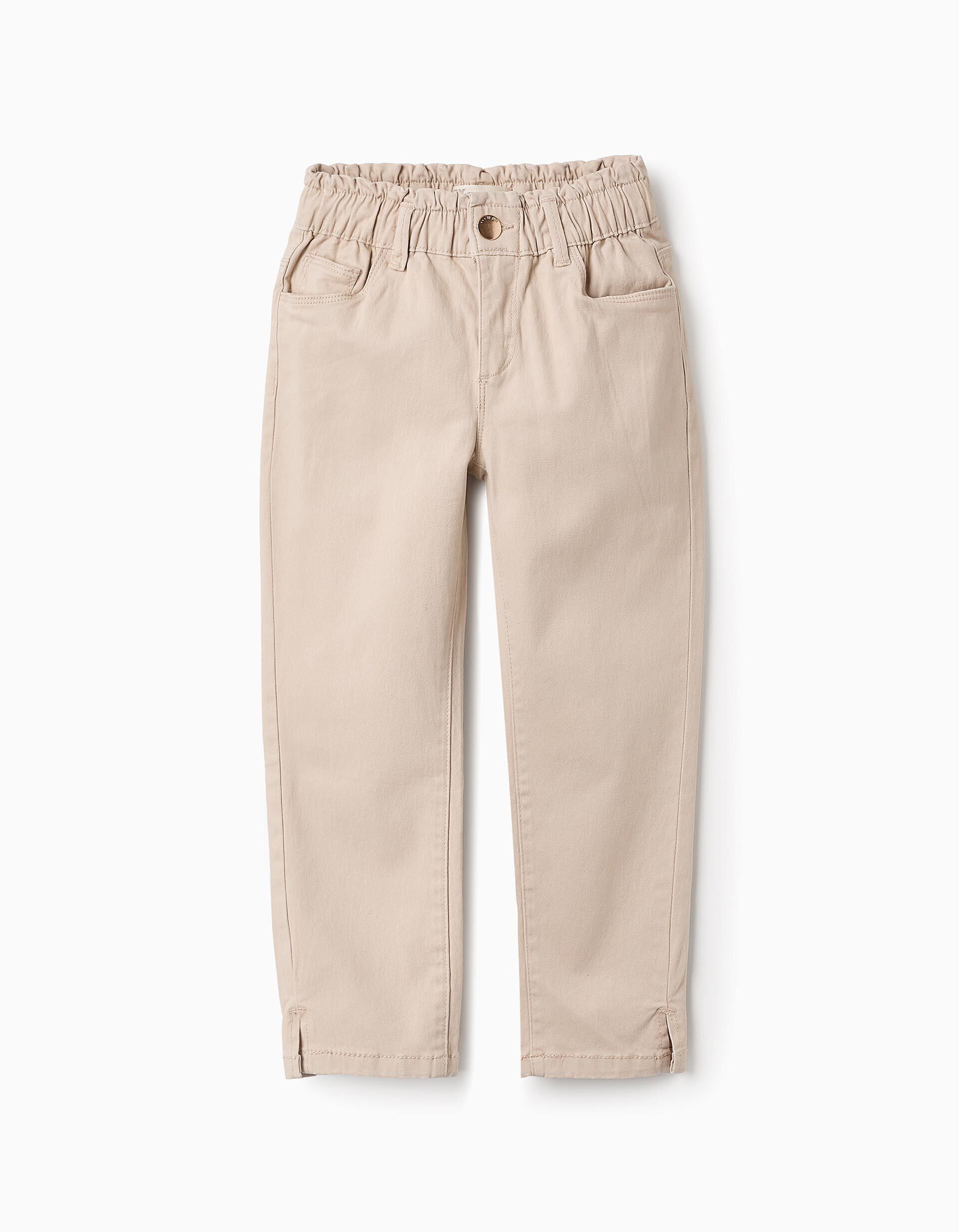 Paperbag Trousers for Girls, Beige | Saudi Arabia