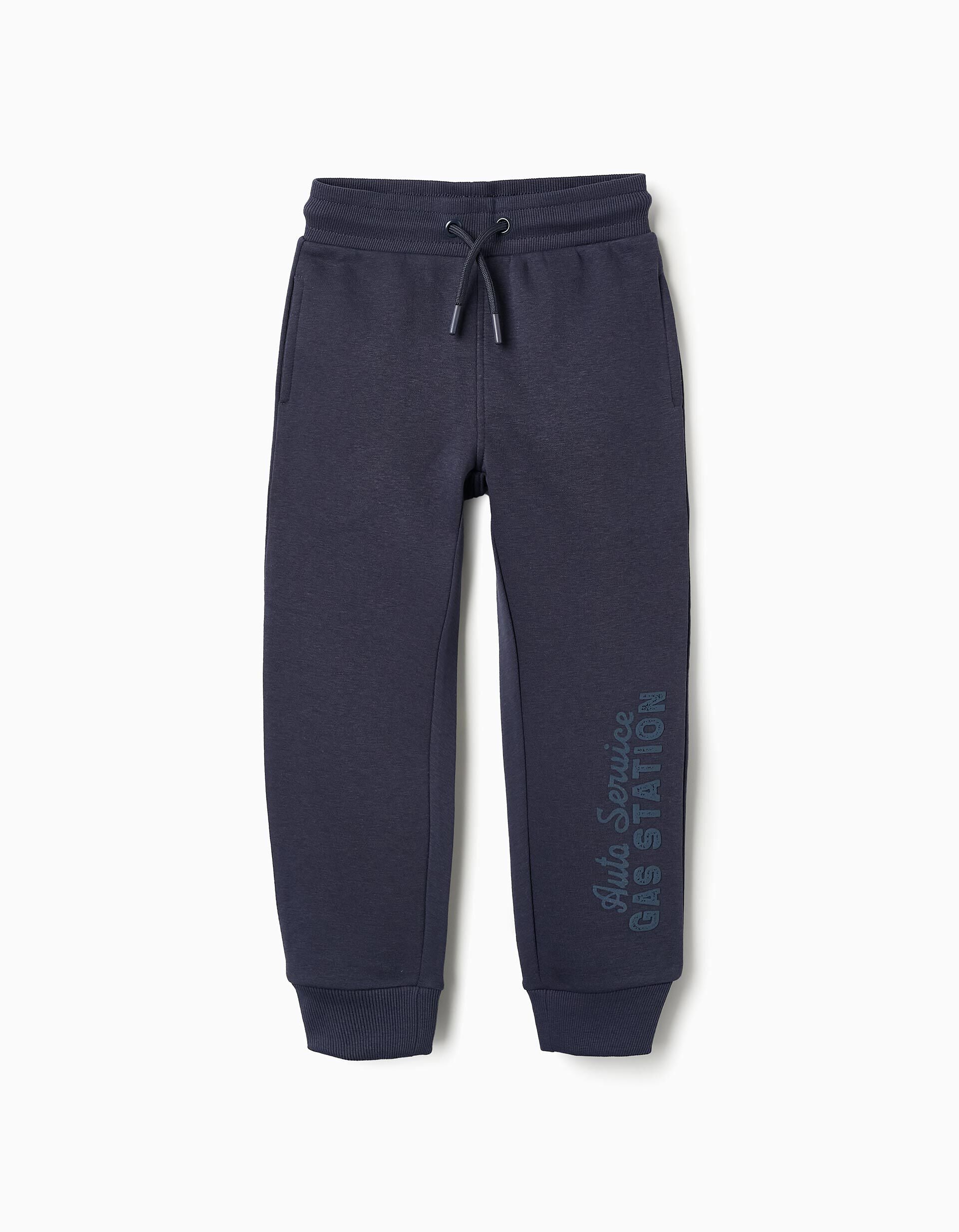 Fleece Joggers for Boys 'Gas Station' Dark Blue | Saudi Arabia