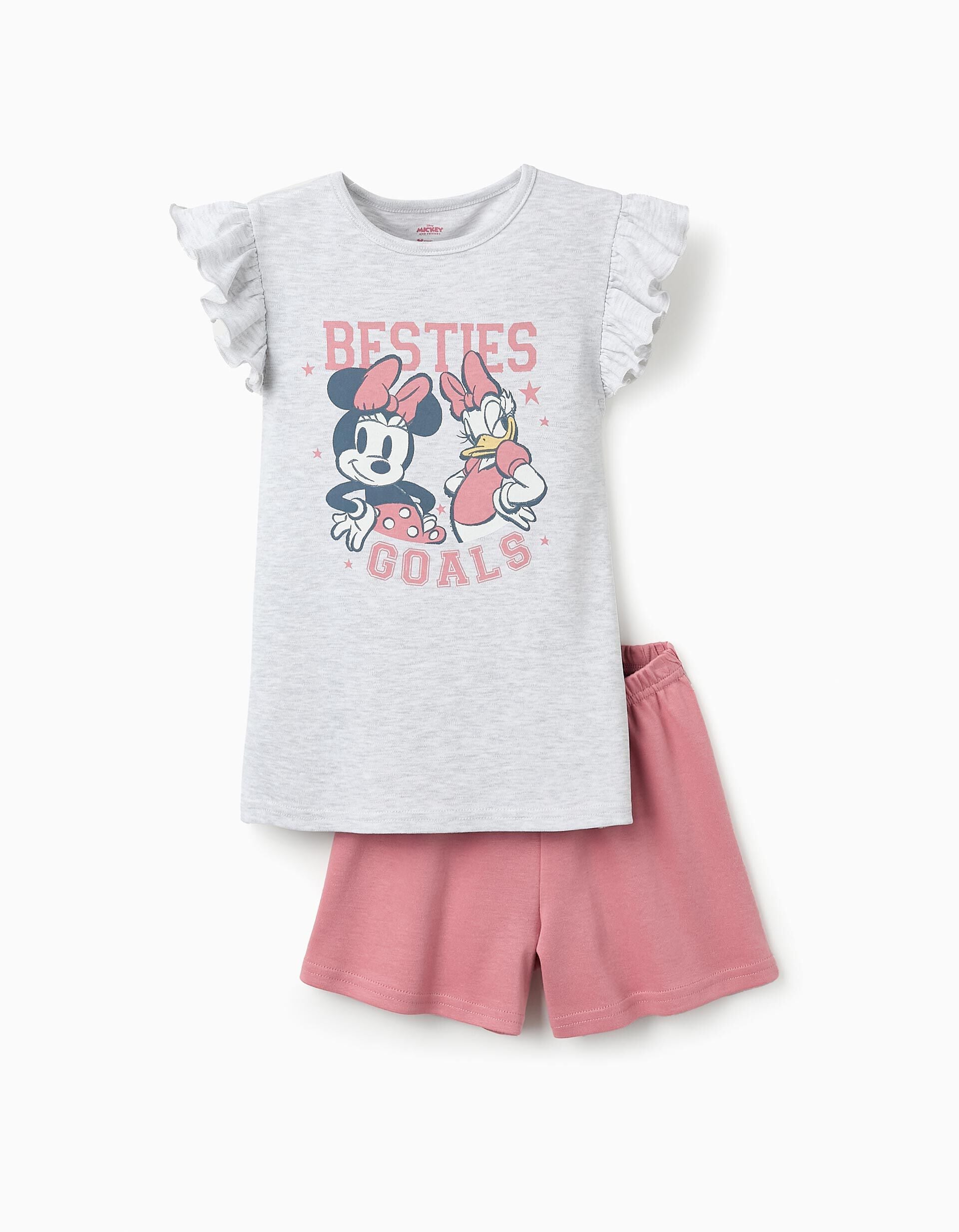 Cotton Pyjama for Girls 'Minnie & Daisy' Pink/Grey | Saudi Arabia