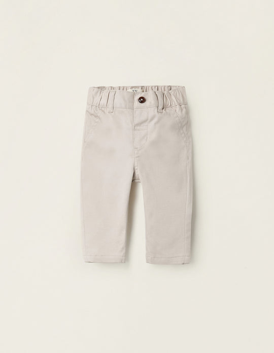 Chino Trousers for Newborn Boys, beige