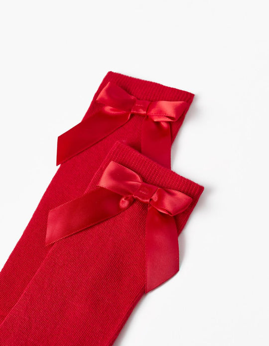 جوارب عالية مع فيونكة غروسغرين باللون الأحمر المهرج