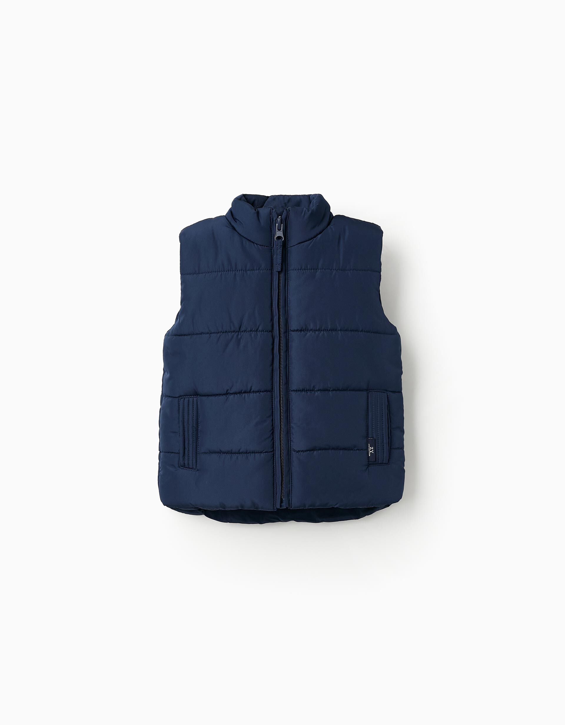 Padded Hooded Gilet for Baby Boys Dark Blue | Saudi Arabia