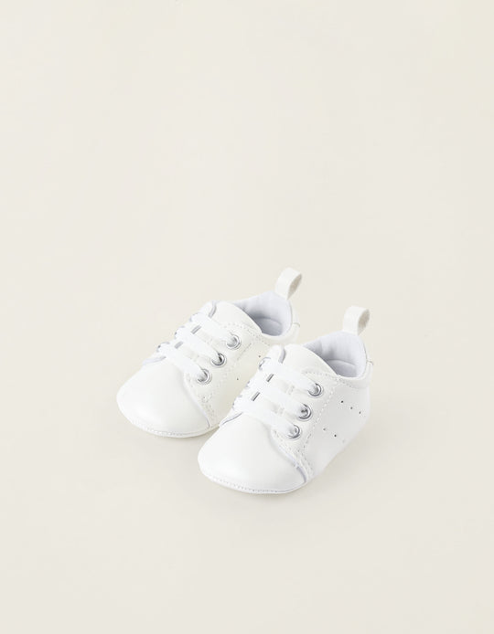 أحذية رياضية جلد صناعي للأولاد حديثي الولادة، أزرق داكن