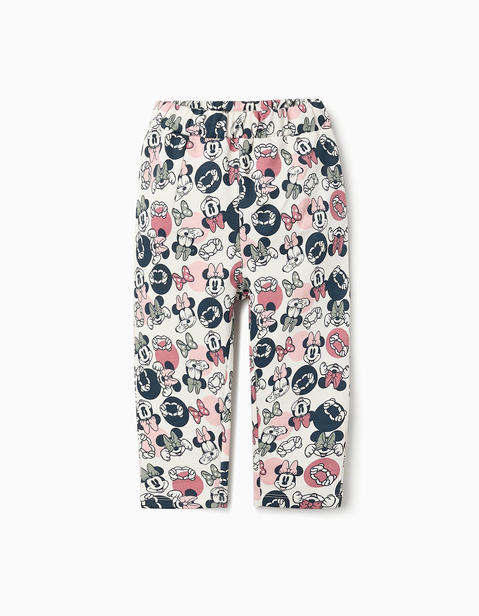 Joggers with Print for Baby Girls 'Minnie' White/Pink | Saudi Arabia