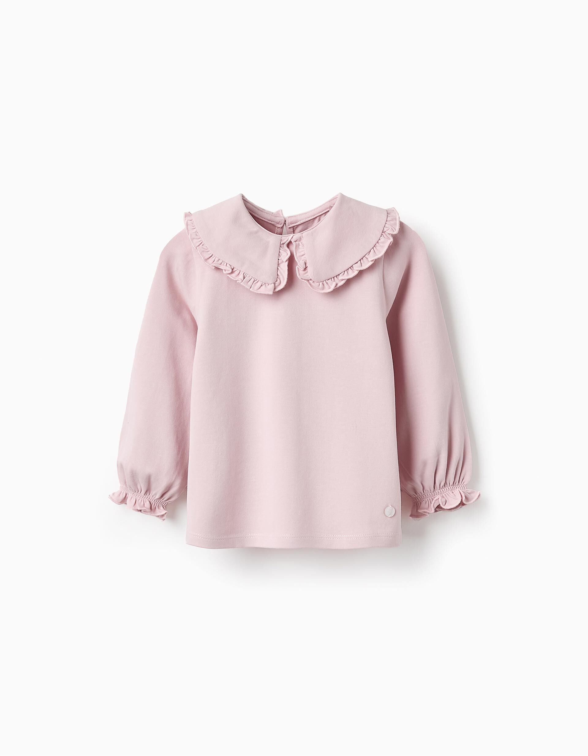 T-shirt with Peter Pan Collar and Ruffles for Baby Girls Light Pink | Saudi Arabia