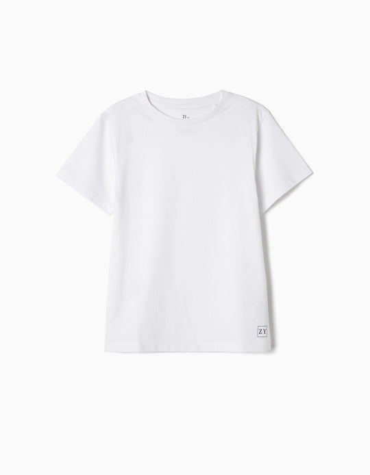 2 PLAIN T-SHIRTS FOR BOYS WHITE